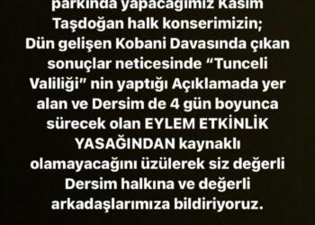 Dersim’de MÖ-DER’in yapacağı halk konseri yasaklandı