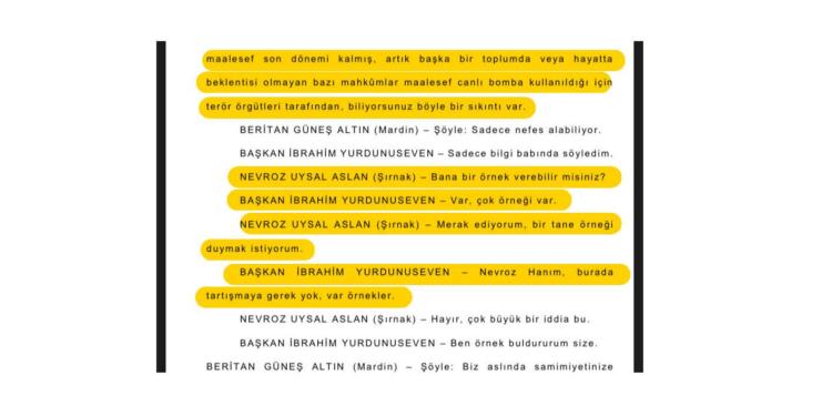 AKP’li İHİK üyesi, hasta tutsakları potansiyel ‘canlı bomba’ olarak görüyor