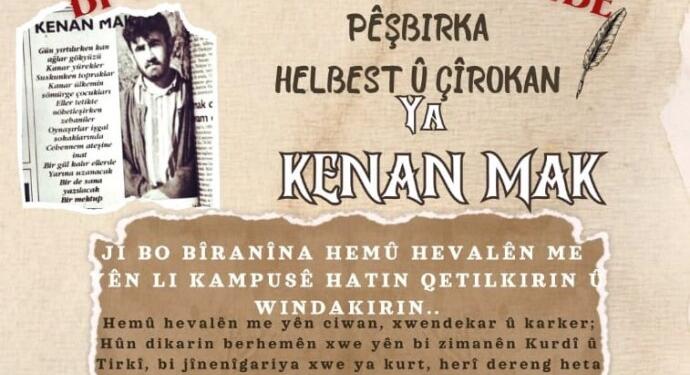 Katledilen Kenan Mak anısına öykü ve şiir yarışması düzenleniyor