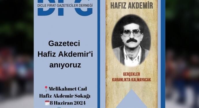 Hafız Akdemir katledildiği sokakta anılacak
