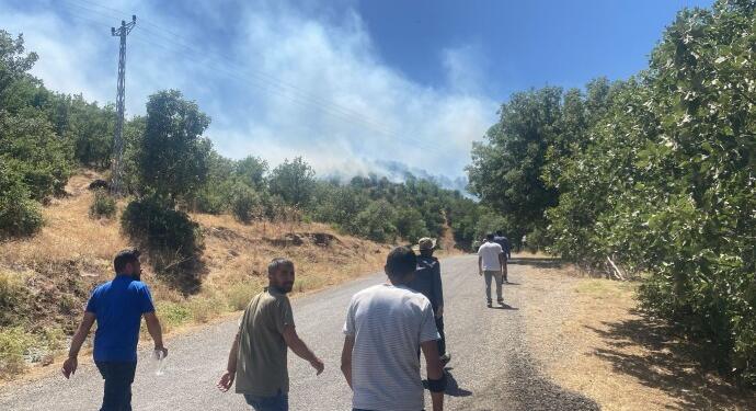 Çermûg’de trafondan kaynaklı orman yangını