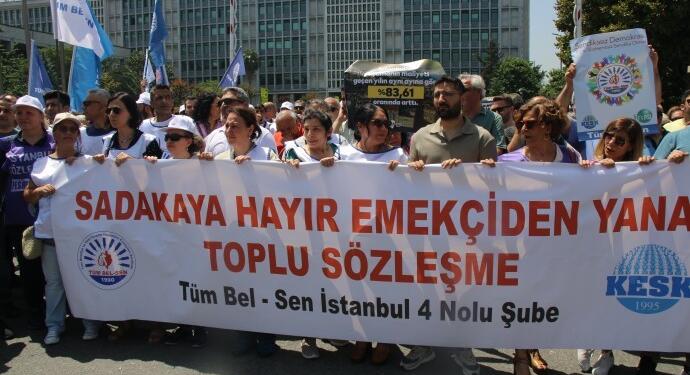 Belediye işçileri İBB’yi protesto etti
