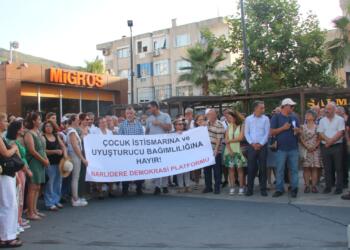Narlıdere’de çocuğa tecavüz protesto edildi
