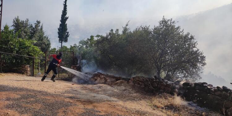 Omerya bölgesinde yangın söndürüldü