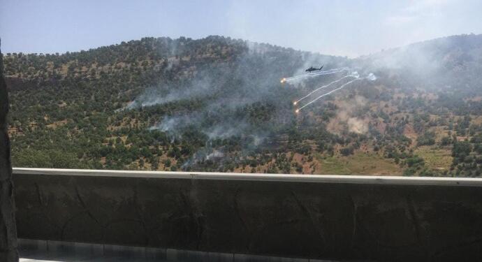 Bilêxşê’de çıkan yangının sebebi helikopterden açılan ateş!