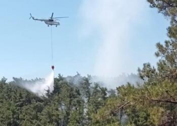 Ödemiş’teki orman yangınına müdahale sürüyor