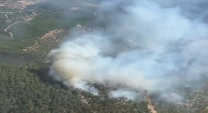 Bergama’da çıkan yangın devam ediyor