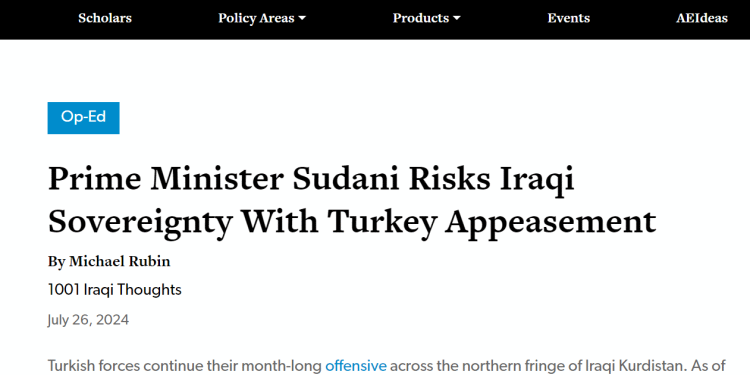 American Enterprise Enstitüsü: Türkiye, Irak’ı İran’dan daha fazla tehdit ediyor