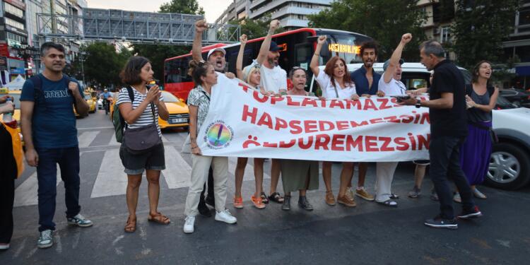 Hayvan hakları aktivistleri yolu trafiğe kapattı