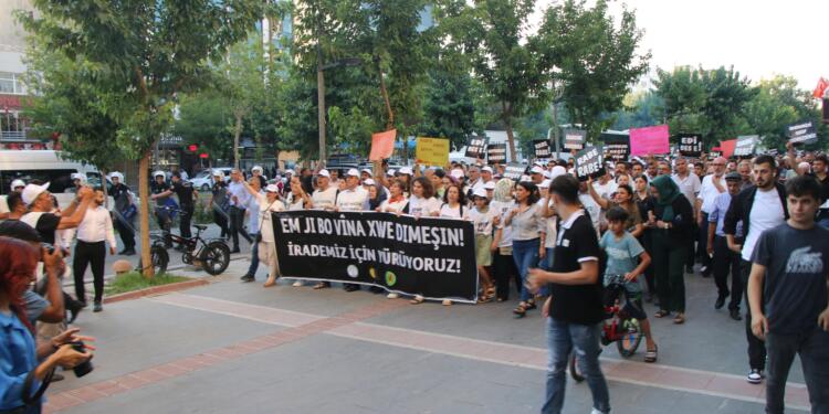 İradeye saygı yürüyüşçüleri Êlih’te: Nefesimiz yettiğince kayyımlara karşı direneceğiz