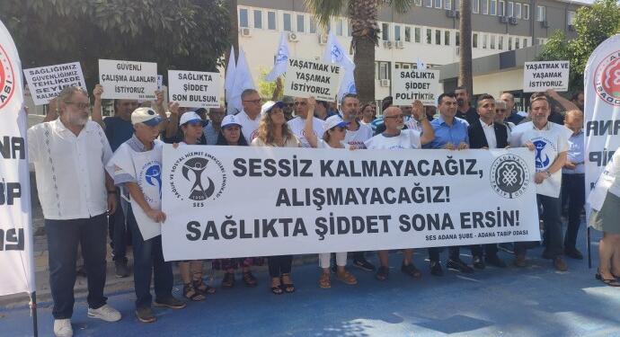 Adana’da doktora saldırı protesto edildi