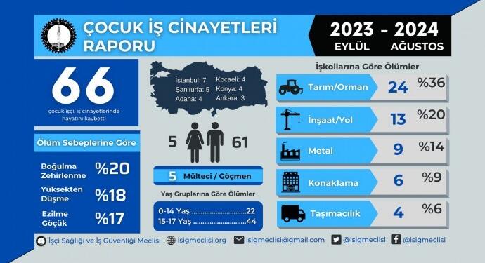 Bir yılda en az 66 çocuk iş cinayetinde yaşamını yitirdi