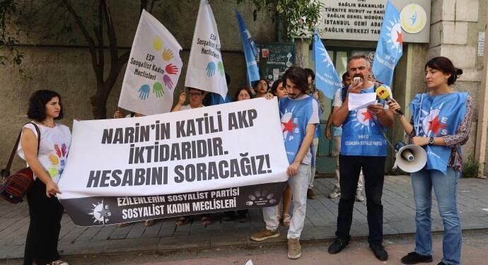 ESP’den Narin eylemi: Çuvala düzeninizi sığdırdınız