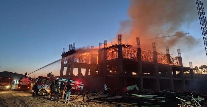 Tamamlanmayan hastanede 2’nci yangın