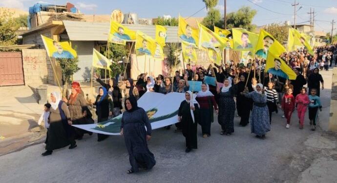 Mexmur’da saldırılara karşı yürüyüş gerçekleştirildi