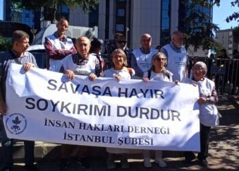 İHD’den İsrail Konsolosluğu önünde BM’ye çağrı: Soykırımı durdurun