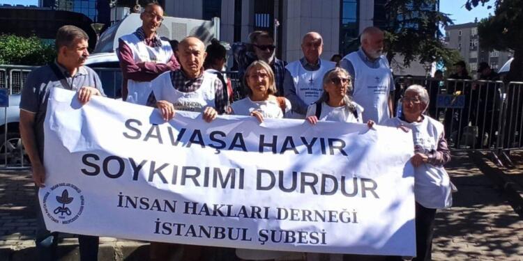 İHD’den İsrail Konsolosluğu önünde BM’ye çağrı: Soykırımı durdurun