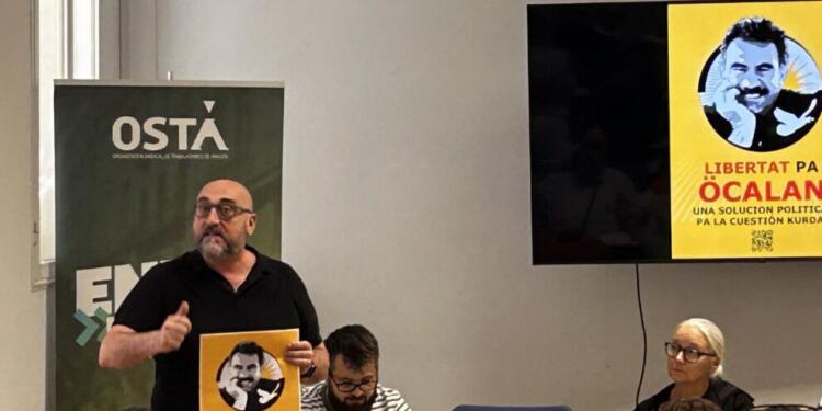 İspanya’da işçilerden ‘Abdullah Öcalan’a özgürlük’ eylemleri