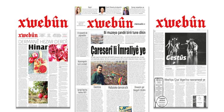 Xwebûn ‘Çözüm İmralı’da’ manşetiyle çıktı