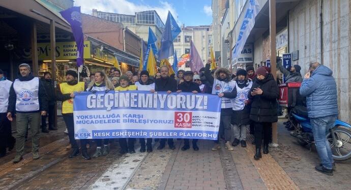 Kamu emekçileri Eskişehir’de yürüdü: Çetelere değil emekçiye bütçe
