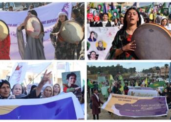 Kuzey ve Doğu Suriye’de kadınlar 25 Kasım için yürüdü