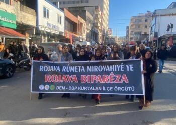 Rojava’ya dönük saldırılar protesto edildi: Mücadele edeceğiz