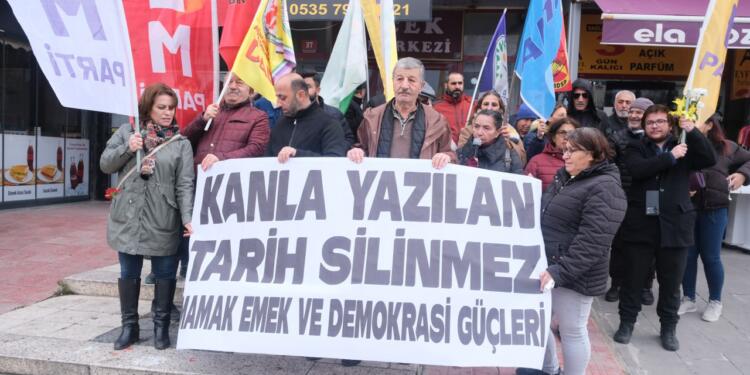 Mamak’ta katliamlar protesto edildi