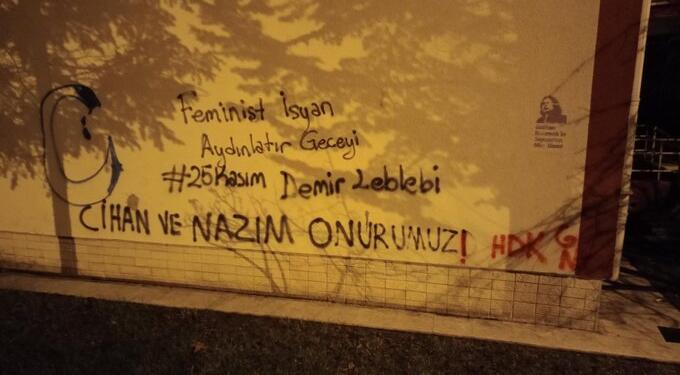 Ankara’da ‘Nazım ve Cihan onurumuzdur’ yazılamaları