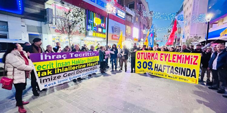 İzmir’deki KHK eyleminde hak ihlallerine dikkat çekildi
