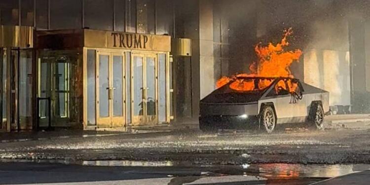 Trump’ın otelinin önünde Tesla patladı: 1 ölü