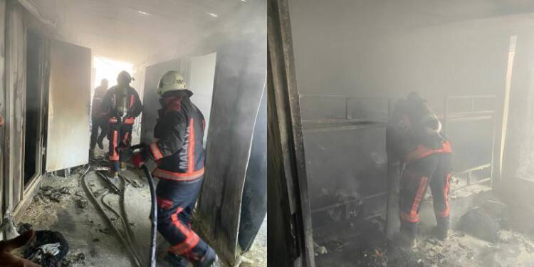 Meletî’de TOKİ şantiyesinde yangın