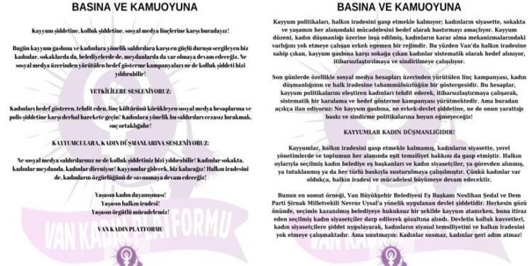 Wan Kadın Platformu: Kayyum politikalarınıza boyun eğmeyeceğiz