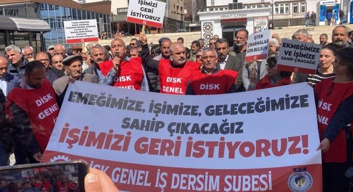 Dêrsim kayyımının işten çıkardığı işçiler eylemde