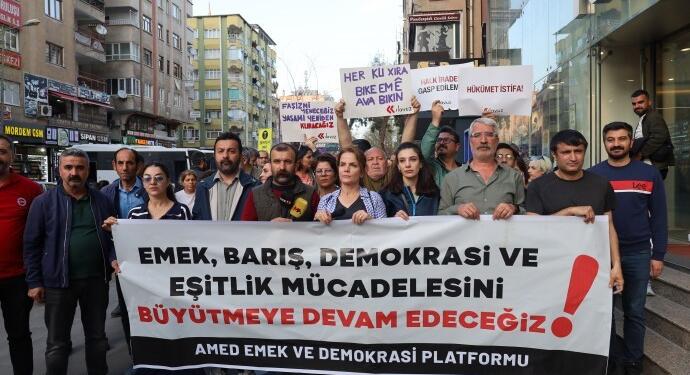 Amed Emek ve Demokrasi Platformu’ndan tutuklama ve gözaltı protestosu