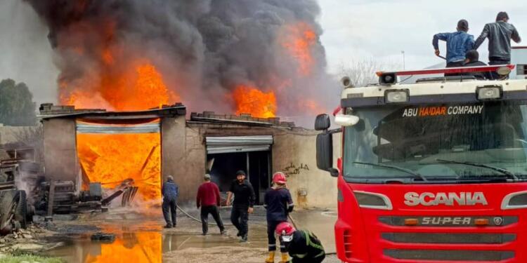 Qamişlo’da boya imalathanesinde yangın