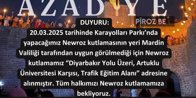 Artuklu’da Newroz alanı değişti