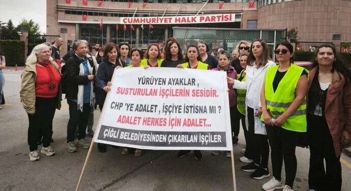 İşten çıkarılan kadınlar CHP önünde