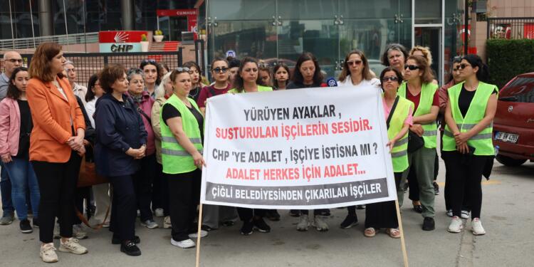 İşini geri isteyen kadınlar CHP’ye yürüdü