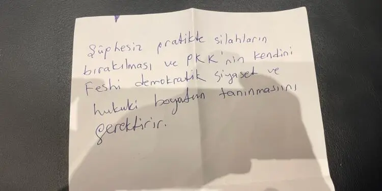 İşte Önder’in İmralı’da not aldığı çağrının son cümlesi