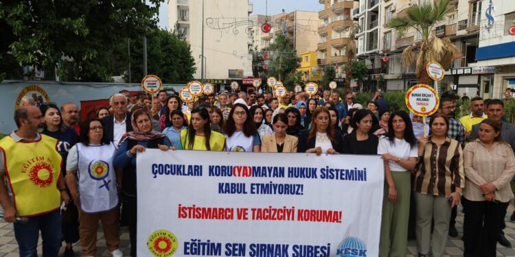 Cizîr’de istismar failine verilen cezanın bozulması protesto edildi