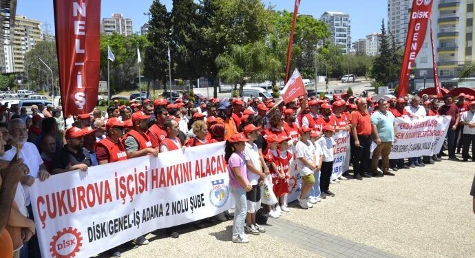 Çukurova Belediyesi işçilerinden eylem