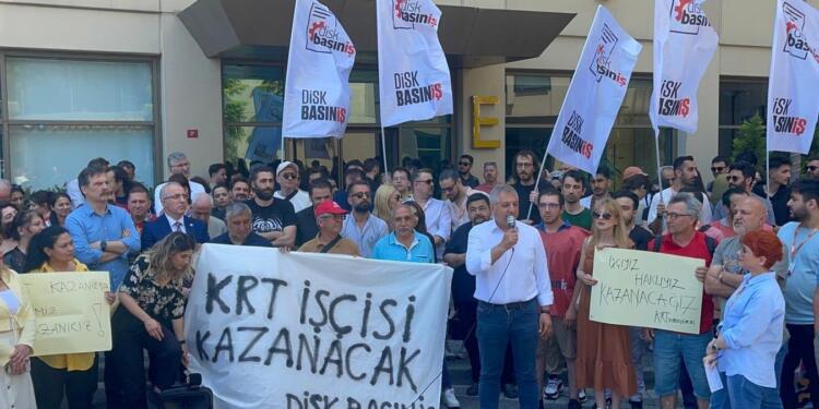 KRT TV çalışanlarının eylemi 5’inci gününde devam ediyor