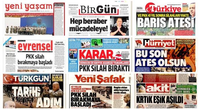 Tarihi tören gazetelerin manşetinde