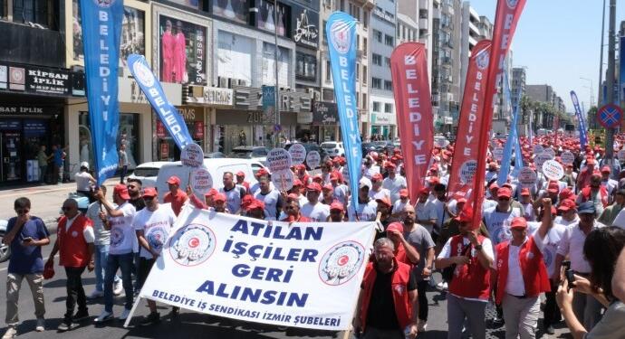 İzBB’nin işten çıkarma kararına karşı yürüyüş