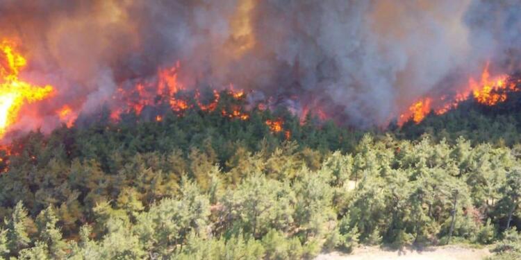 Urla’daki orman yangınına müdahale sürüyor