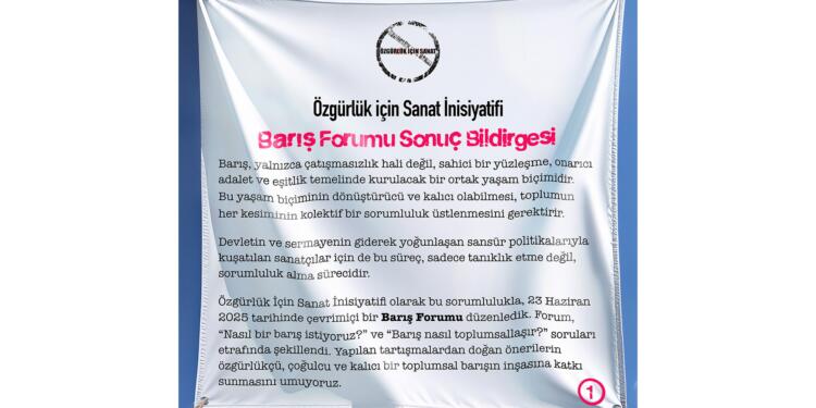 Sanatçılardan 8 başlıklı süreç önerisi