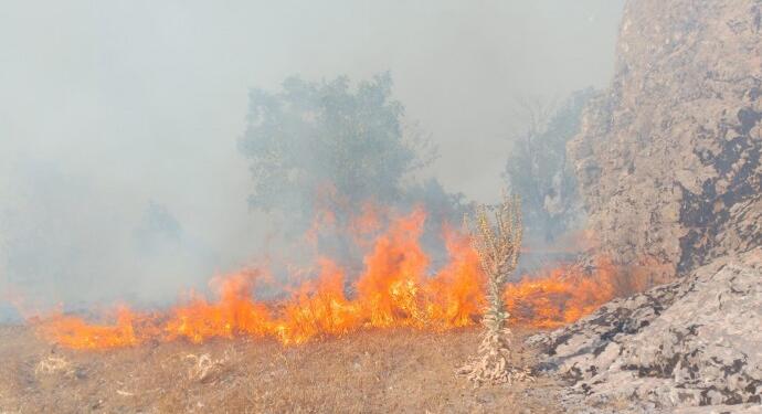 Askerlerin kırsal alanda yaktığı esrar yangın çıkardı