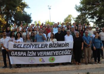 Mêrdîn’de kayyımın taşınmazları satılığa çıkarması protesto edildi