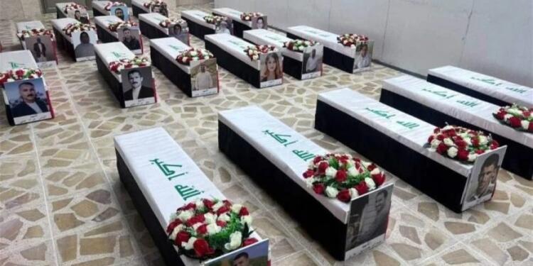 Katledilen 22 Êzidî yurttaşın cenazeleri Musul’a getirildi