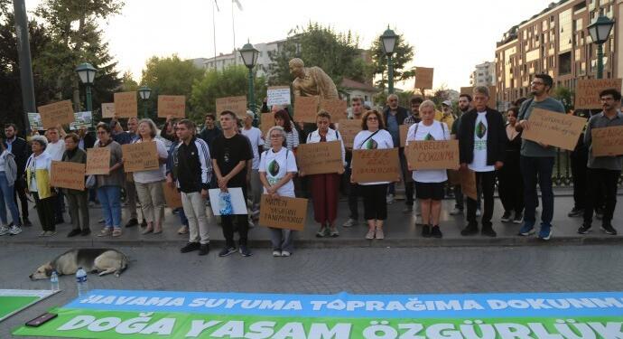 Eskişehir’de Akbelen Ormanları’ndaki zeytinlik kıyımına tepki